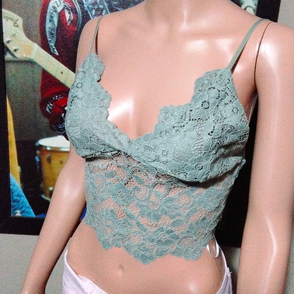 Love Tree Green Lace Longline Bra